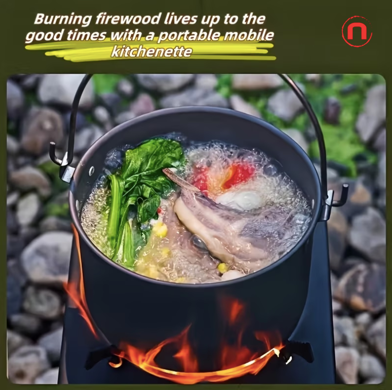 Portable Wood Burning Camping Stove 🔥🏕️🍳