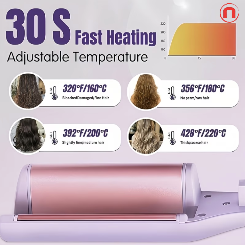 32mm Hair Curling Iron for Women 💜✨💇‍♀️