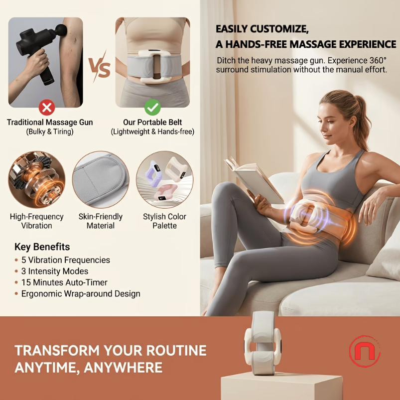 Fat Burning Massage Ring with Waist Belt 💖✨💆‍♀️