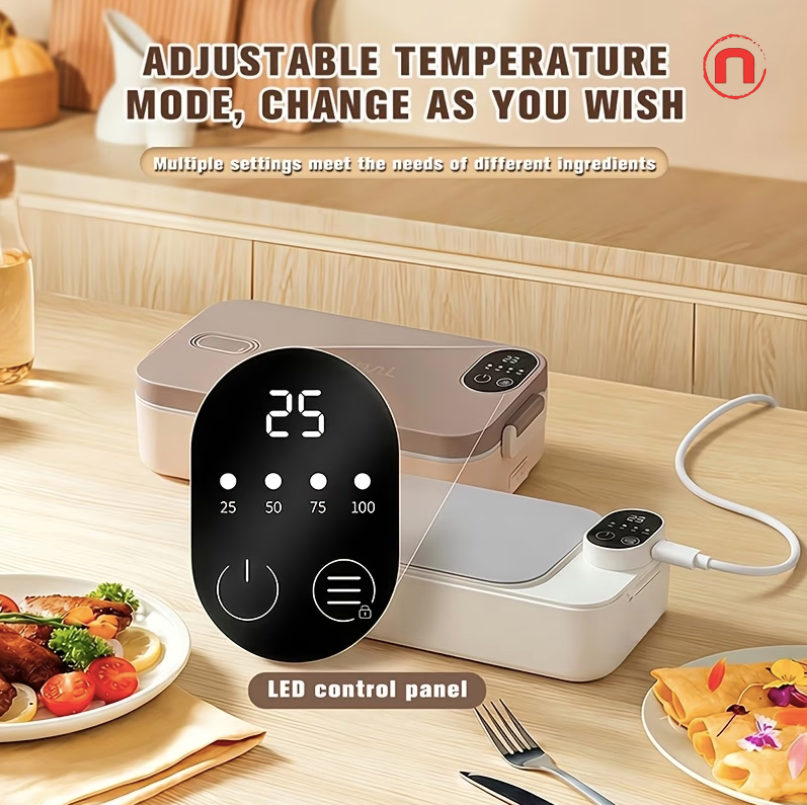 3-in-1 Heated Bento Lunch Box with LED Display 🍱🔥✨