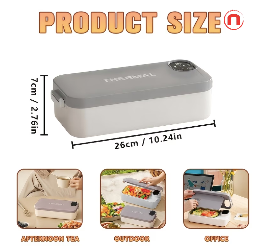 3-in-1 Heated Bento Lunch Box with LED Display 🍱🔥✨