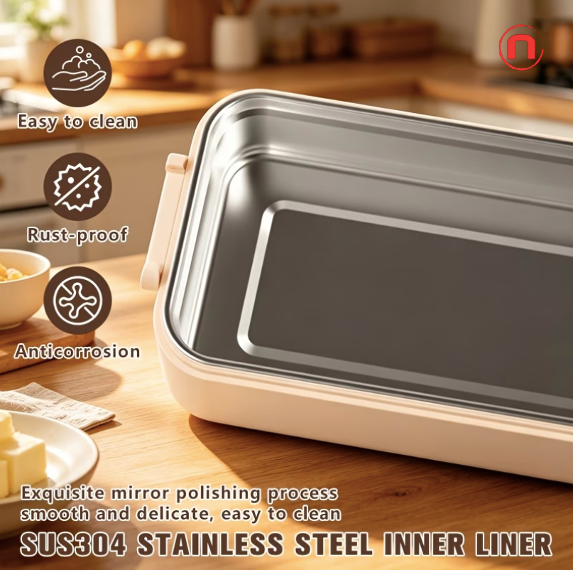 3-in-1 Heated Bento Lunch Box with LED Display 🍱🔥✨