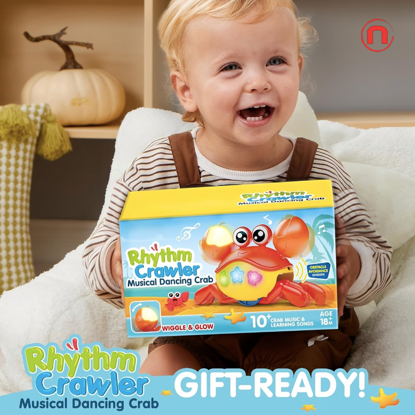 Interactive Crawling Crab Baby Toy 🦀✨👶