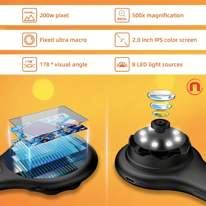 Portable Digital Microscope for Kids 🔬✨🩵
