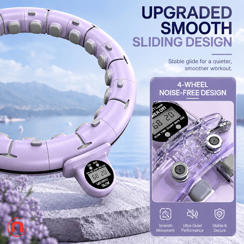 Weighted Fitness Hoop with 13 Detachable Knots 💜🔥🏋️‍♀️