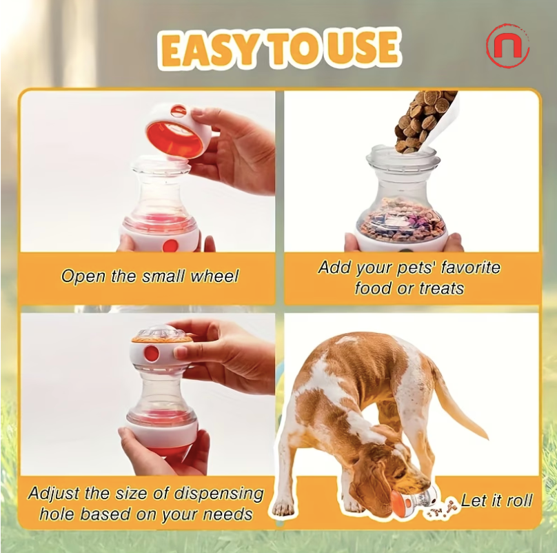 Interactive Dog Treat Dispensing Toy 🐶🧡🦴