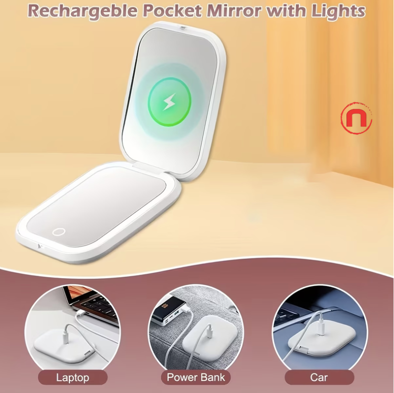 Portable LED Makeup Mirror with Magnification &amp; Rechargeable Battery ✨💄🪞