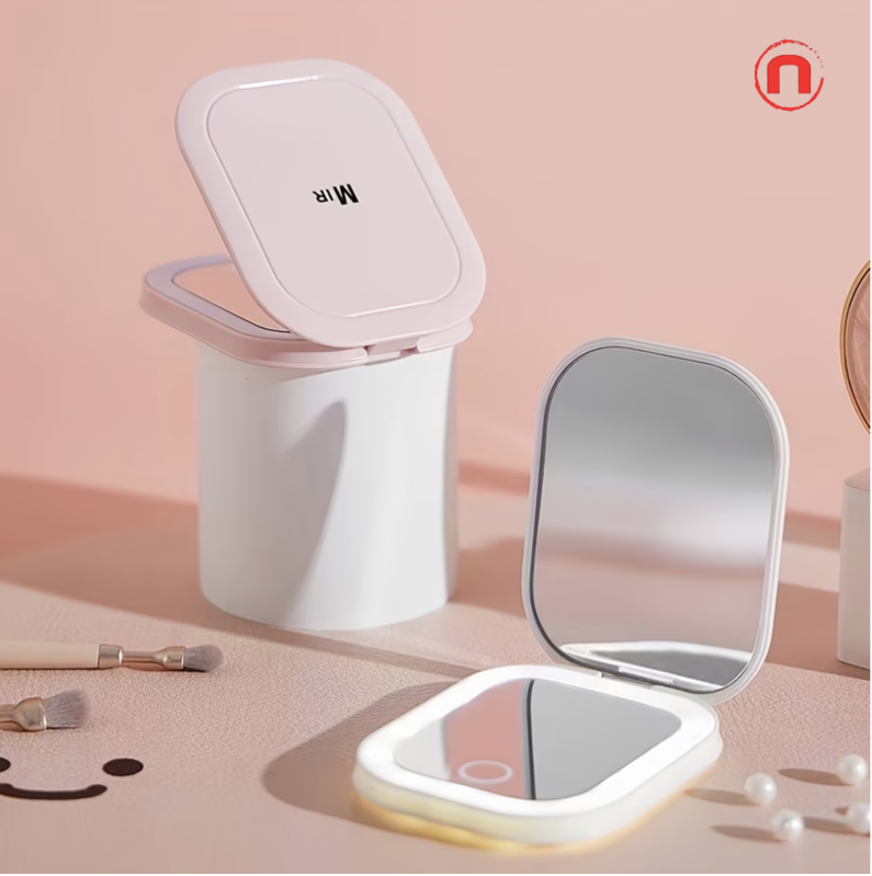 Portable LED Makeup Mirror with Magnification &amp; Rechargeable Battery ✨💄🪞