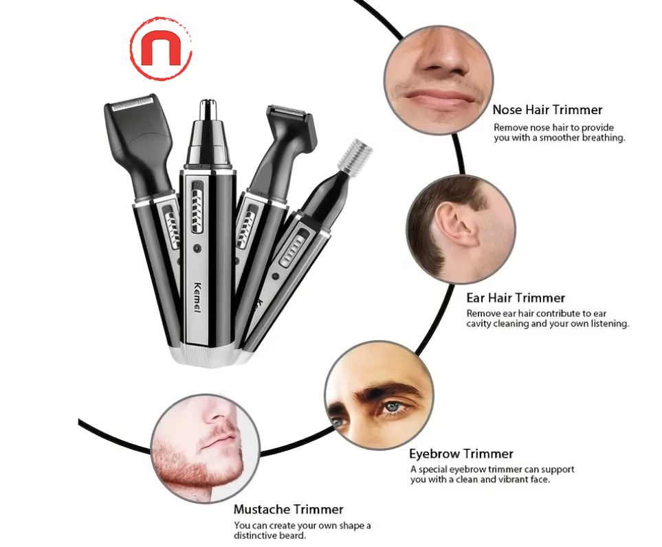 💈 4-in-1 Grooming Kit with Electric Shaver – All-in-One Personal Care 💈