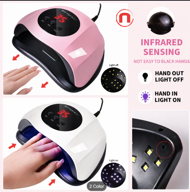 Professional LED/UV Nail Lamp with LCD Display | Fast Gel Nail Dryer | Smart Sensor ✨💅