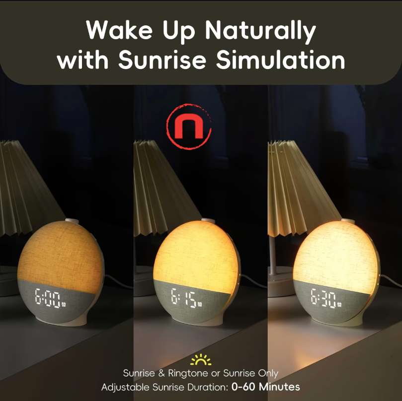 🌅✨ Sunrise Alarm Clock & Sleep Sound Machine ✨ Wake-Up Light 😴