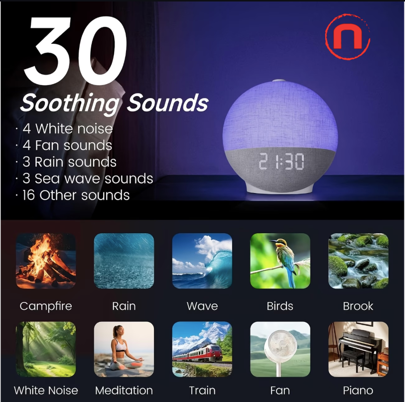 🌅✨ Sunrise Alarm Clock & Sleep Sound Machine ✨ Wake-Up Light 😴