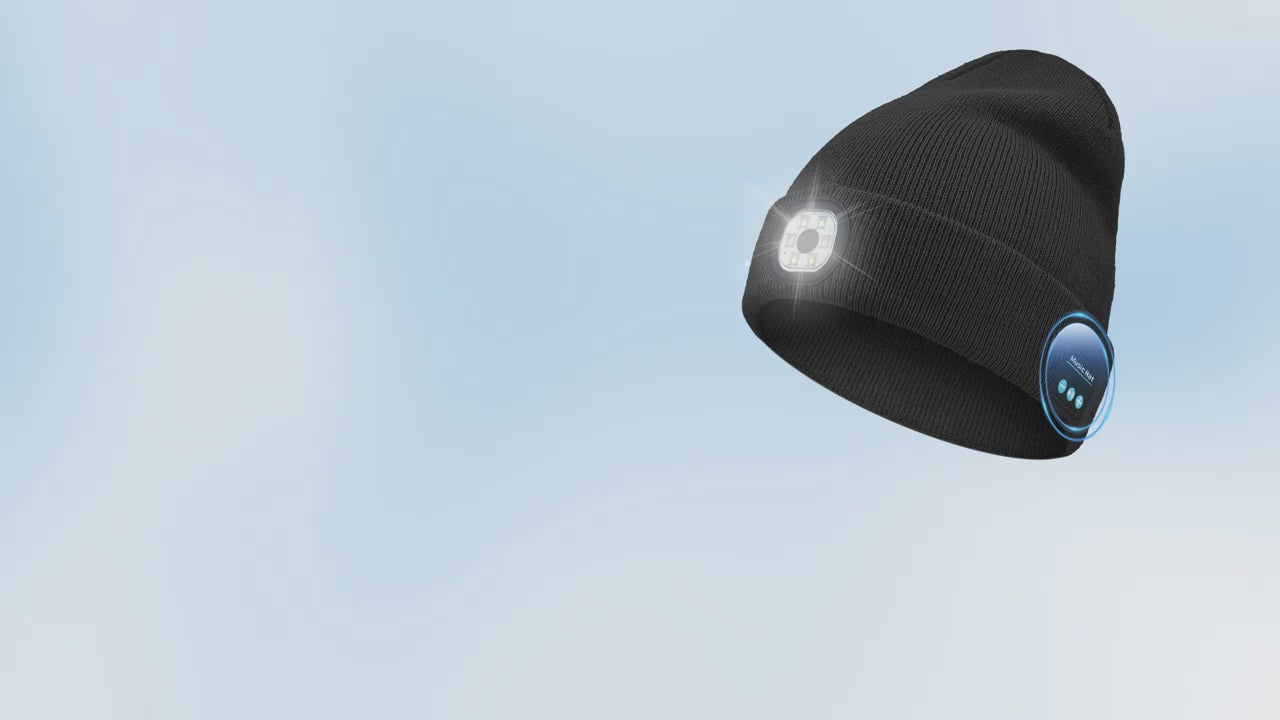 Knitted Hat with LED Lights, Knitted Hat, Musical Hat with Headphones