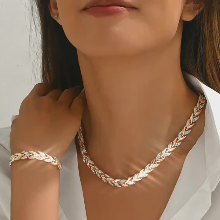 Conjunto de pulsera y collar de cola de sirena