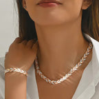Conjunto de pulsera y collar de cola de sirena