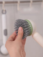 Juego de 3 cepillos lavaplatos resistentes con dispensador de detergente