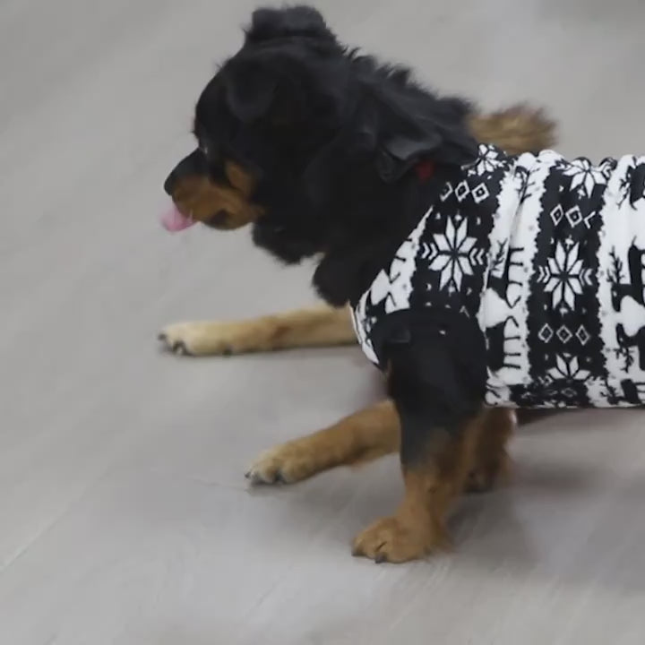 Christmas Reindeer Costume for Small Pets, One-Piece Plush Pajamas