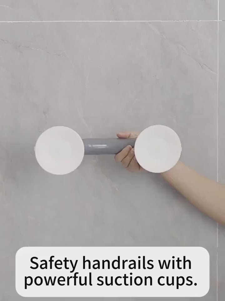2 pieces of heavy-duty, no-drill bathroom grab bars with suction cup base