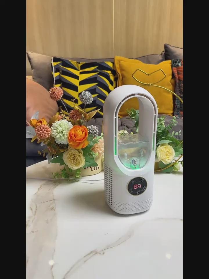 Portable Air Cooler USB Tower Fan Bladeless Desk Fan with Timer and Smart Shut-Off