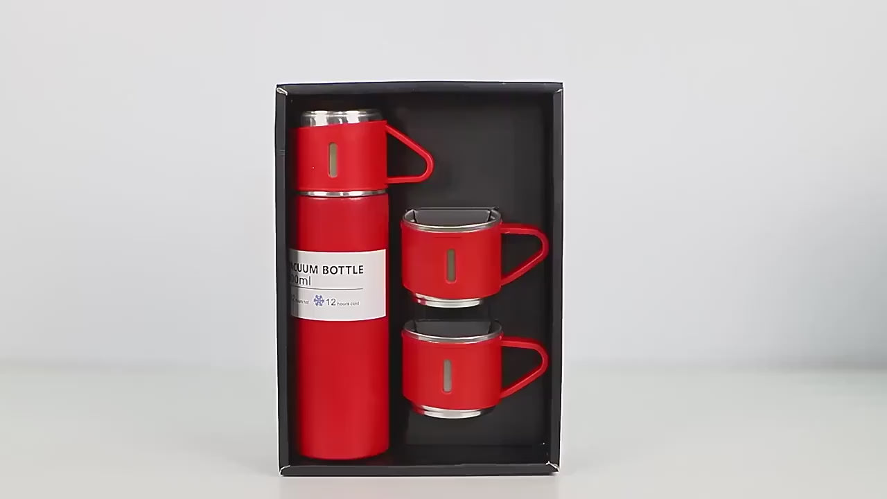 4-Piece Gift Set: Stainless Steel Insulated Water Bottle and Tumblers