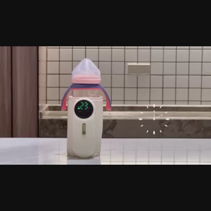 Portable Smart Baby Bottle Warmer and Thermos Cup with Leak-Proof Design, Wireless Operation, and Fast Charging