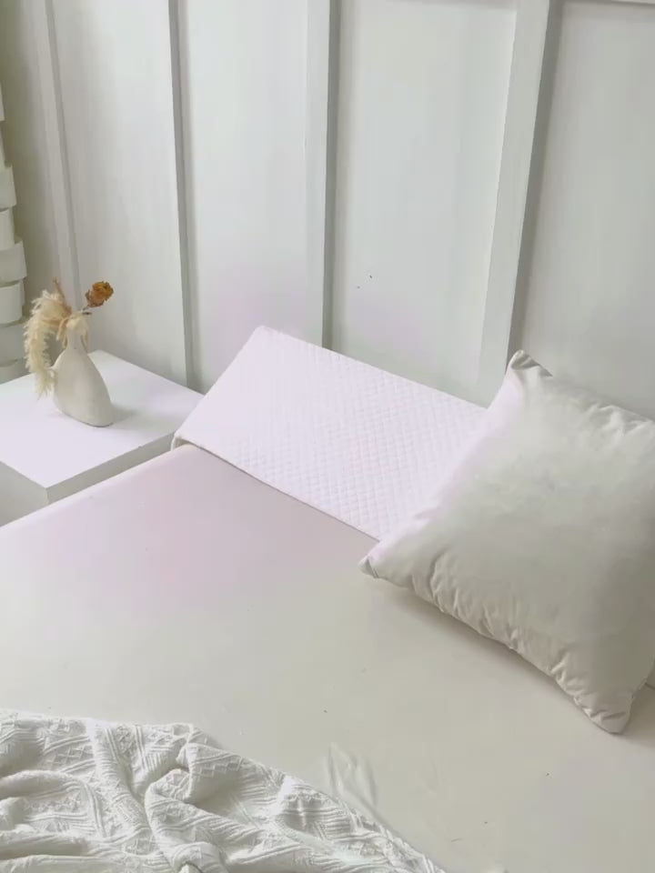 Bed Wedge Pillow - Adjustable 0-7" Filling for Headboard, Mattress and Wall, Removable and Washable Cover