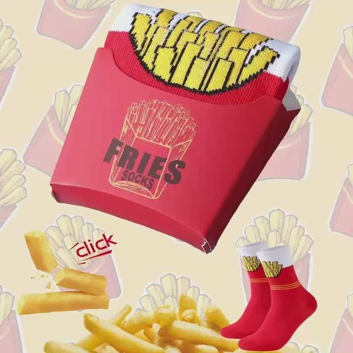 1 Pair of Funny French Fries Socks