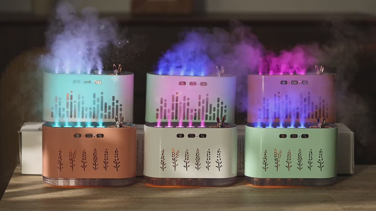 “Humidificador Ultrasónico 5 en 1 ️✨ | Aromaterapia, Luces LED Mágicas & Niebla Relajante para Hogar u Oficina”