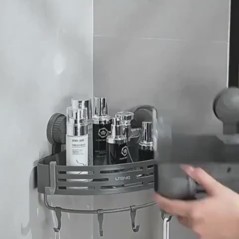 Stainless Steel Corner Bathroom Shelf – No Drilling Required