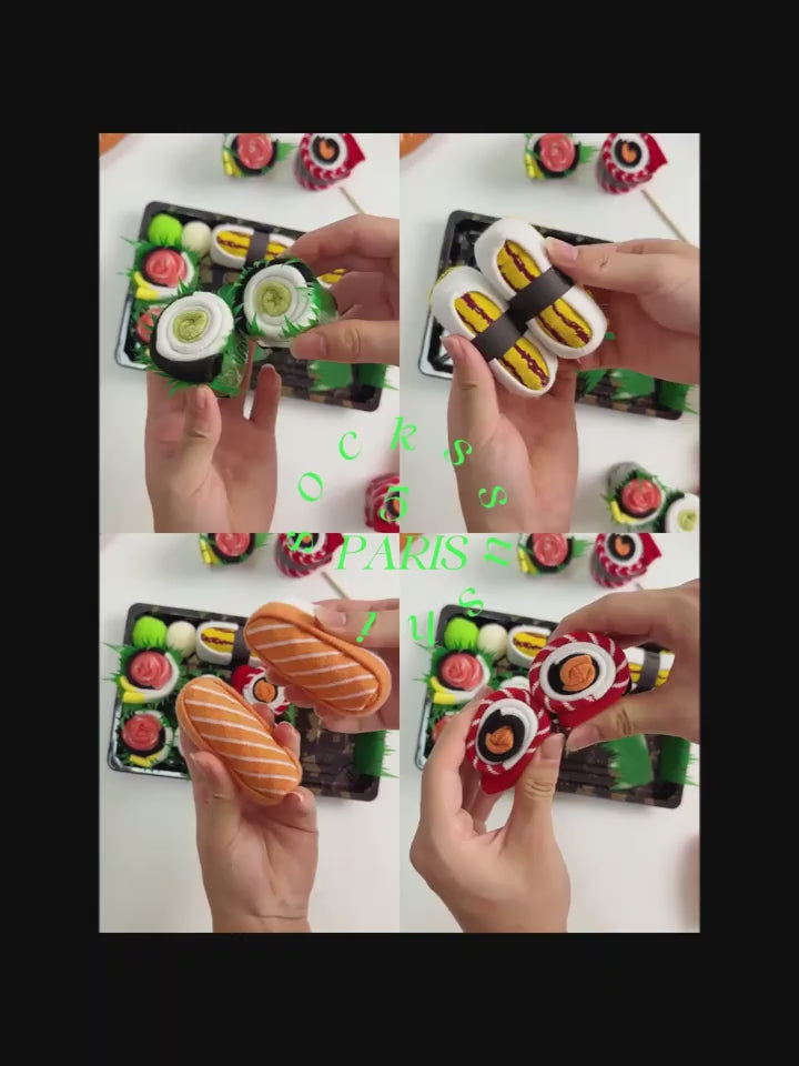 Caja de regalo de 1/2/5 pares de calcetines de sushi divertidos y bonitos