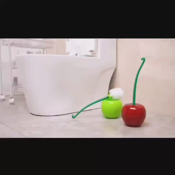 Creative Cherry-Shaped Toilet Brush with Holder