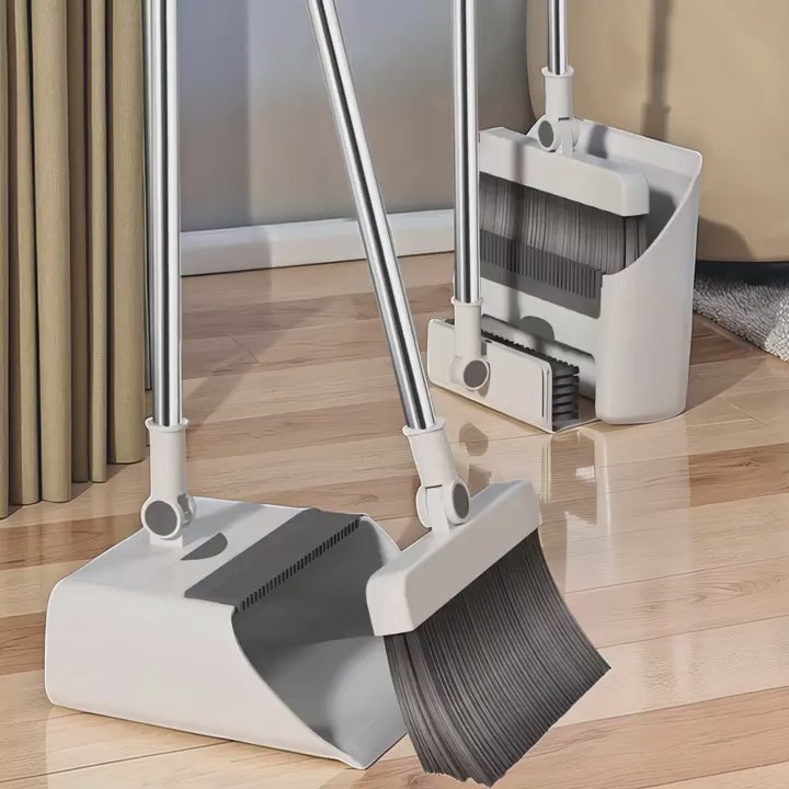 Juego de escoba plegable 3 en 1 con recogedor y cepillo para suelos
