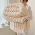 Luxury Faux Rabbit Fur Blanket Gdan Rhinoceros